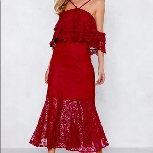 Nasty Gal Red Lace Dress (NWOT)